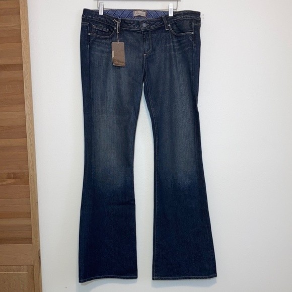 PAIGE Maternity size 32L 32 long Westbourne blue jeans under belly flare NWT - Picture 8 of 13